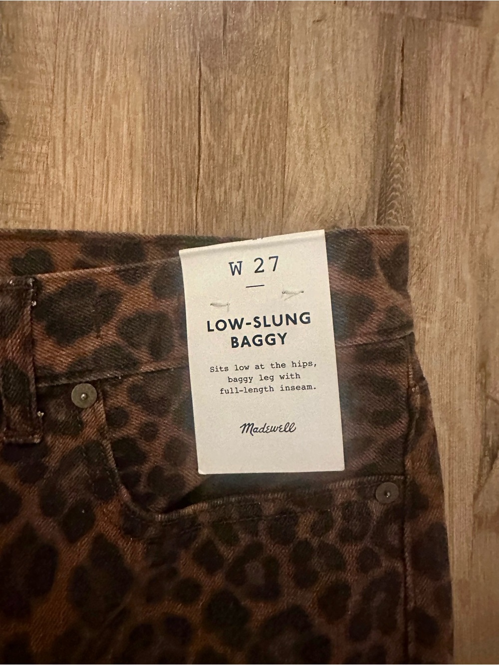Madewell Low Slung Baggy Jeans Leopard - Picture 3 of 4